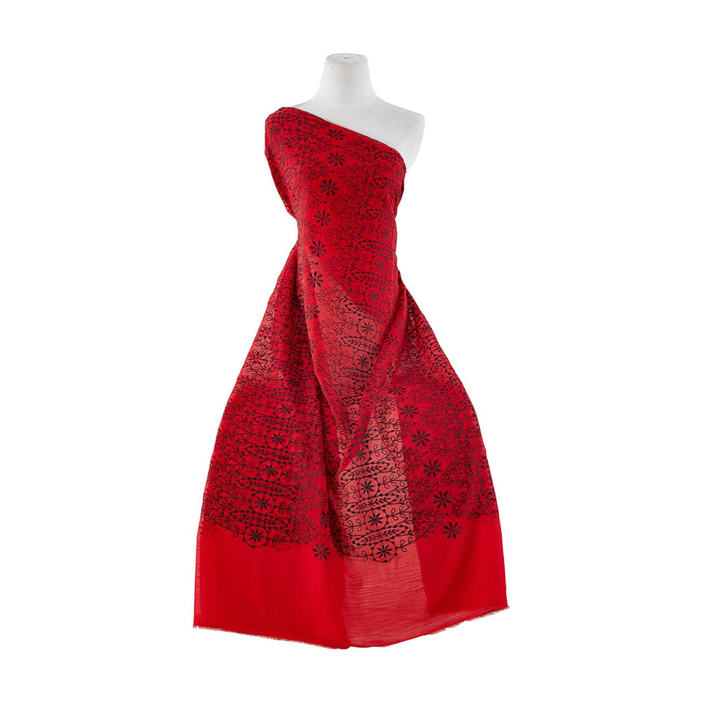 RED/BLACK | 24833 - MAID MARIAN BIADERE YORYU CHIFFON - Zelouf Fabrics