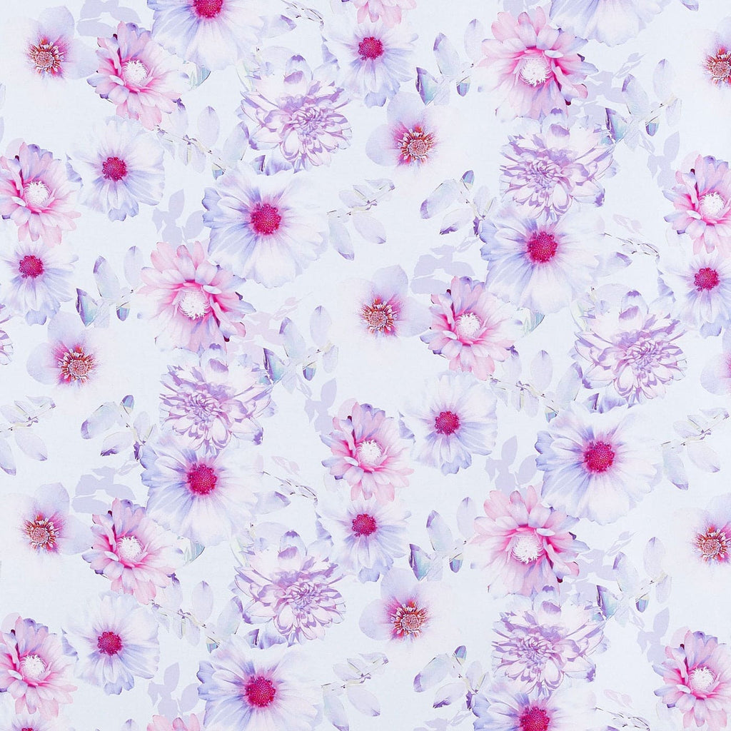 WHITE/ORCHID | 24863-4765DP - KNIGHT PHOTOGRAPHIC FLORAL MIKADO - Zelouf Fabric