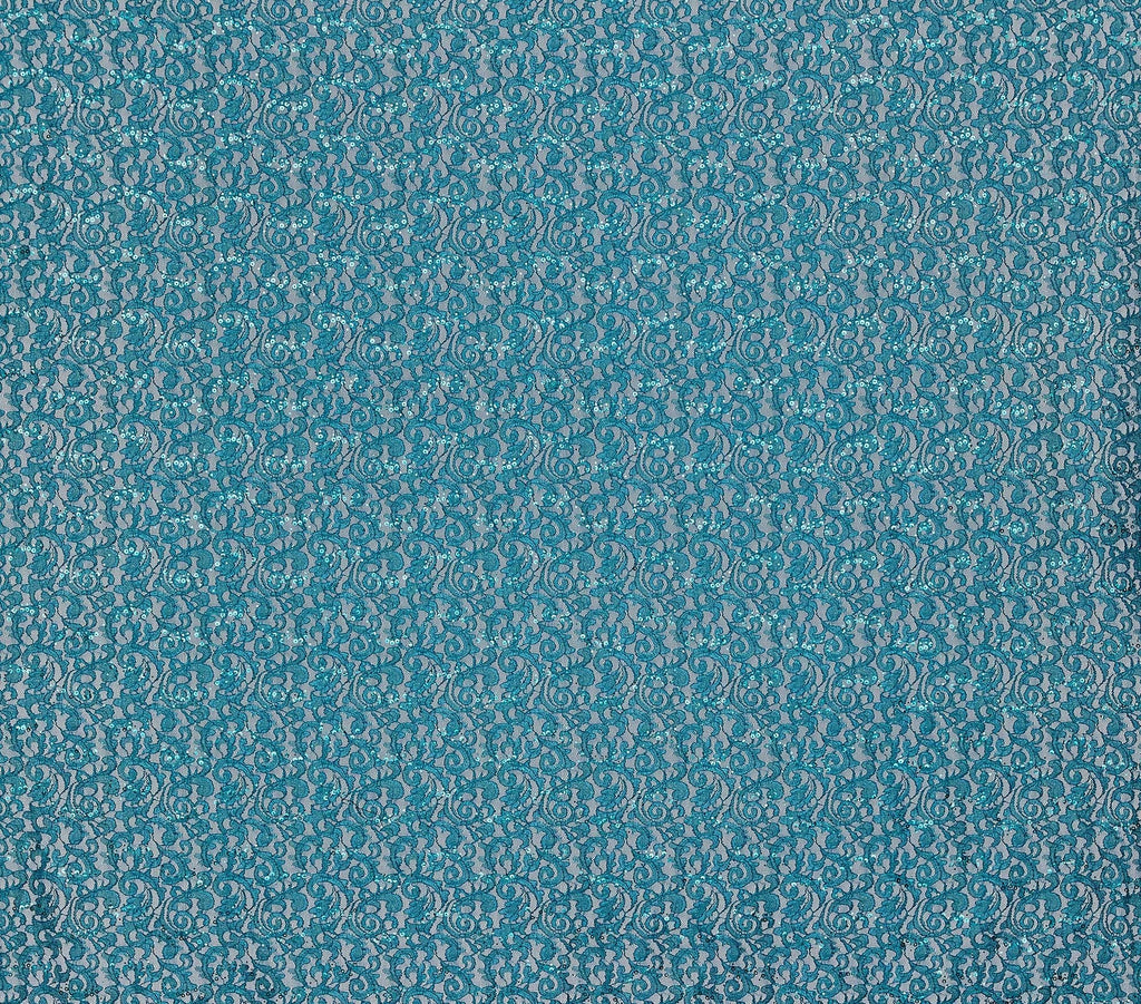 ARRESTING TEAL | 24866-GLITRANS-GREEN - COCO STONEY LACE GLITTER TRANS - Zelouf Fabrics