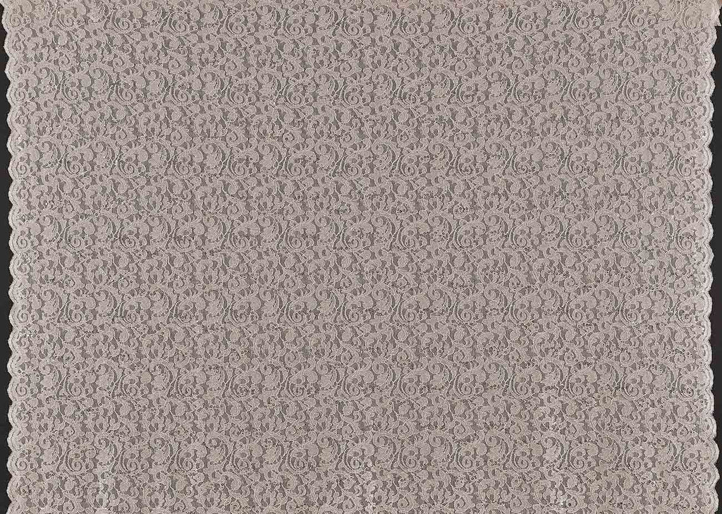 TAUPE MIST | 24866-GLITRANS-BROWN - COCO STONEY LACE GLITTER TRANS - Zelouf Fabrics