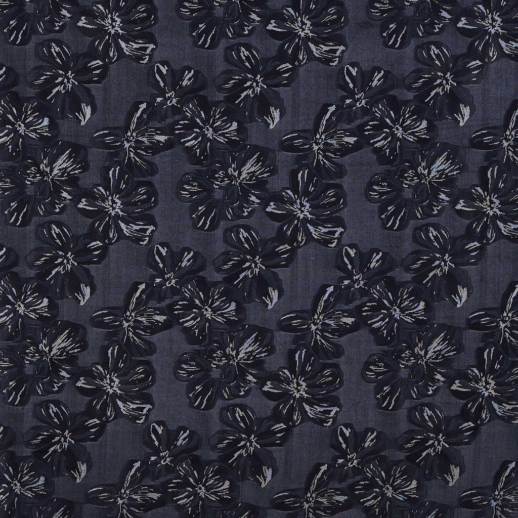 SCATTERED FLORAL LUREX JACQUARD  | 24878 BLACK - Zelouf Fabrics