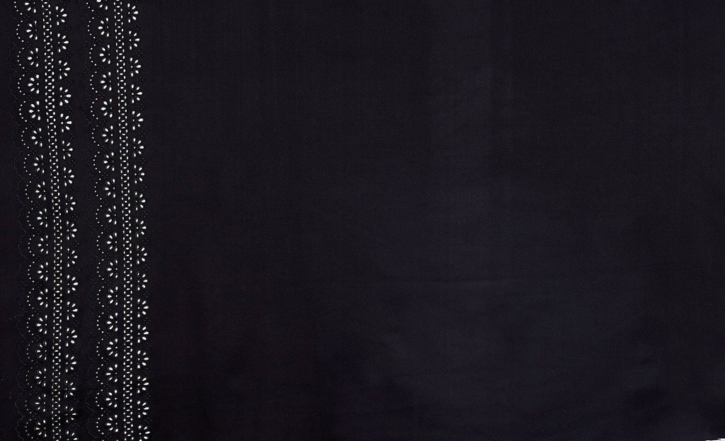 BRIGHT SPLASH EYELET BORDER SCUBA  | 24886-5566 BLACK/BLACK - Zelouf Fabrics