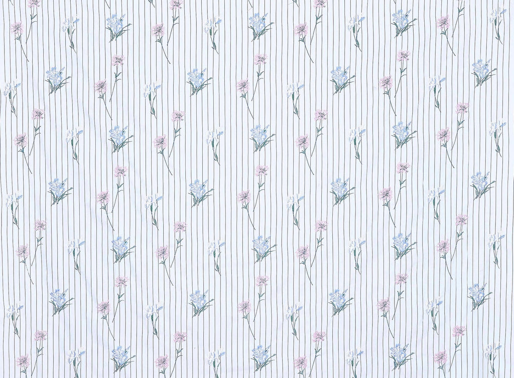 MARILLA EMBROIDERY STRIPED YARNDYE POPLIN  | 24892 NAVY/WHITE - Zelouf Fabrics