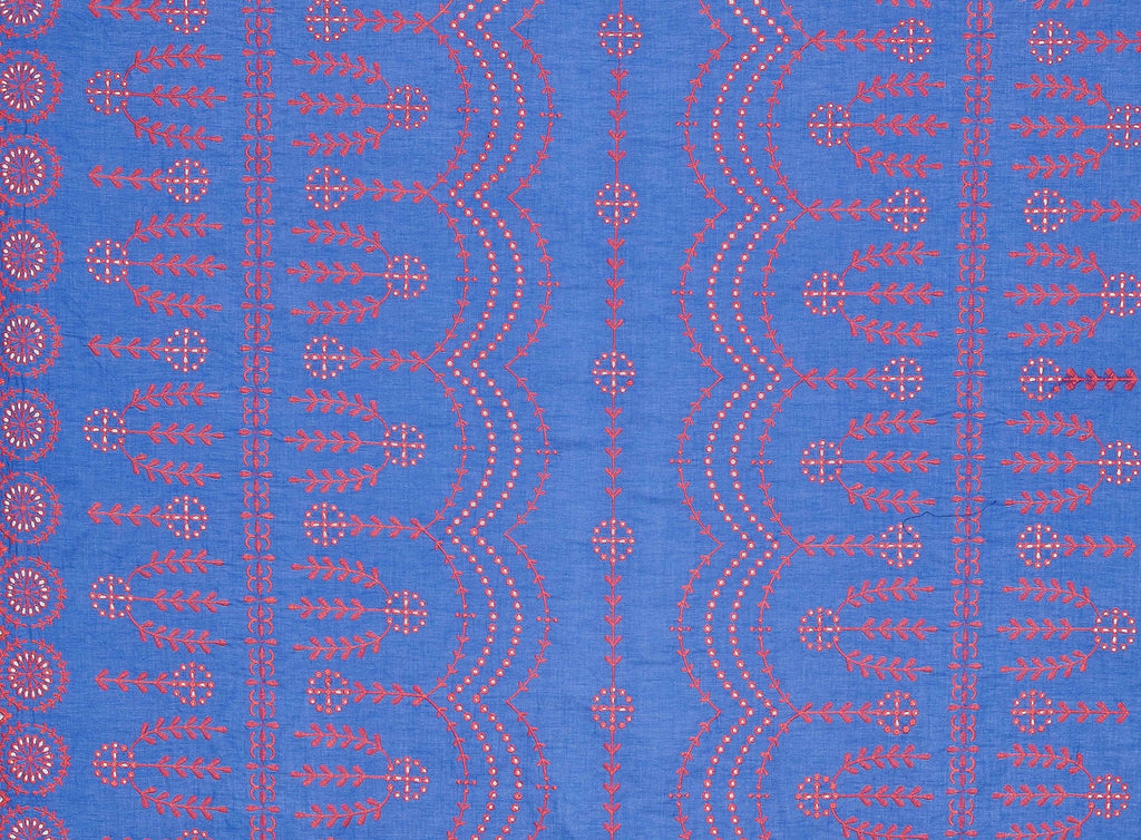 PERI/ORANGE | 24894 - GUARDIAN ALL OVER EYELET EMBROIDERY COTTON - Zelouf Fabrics