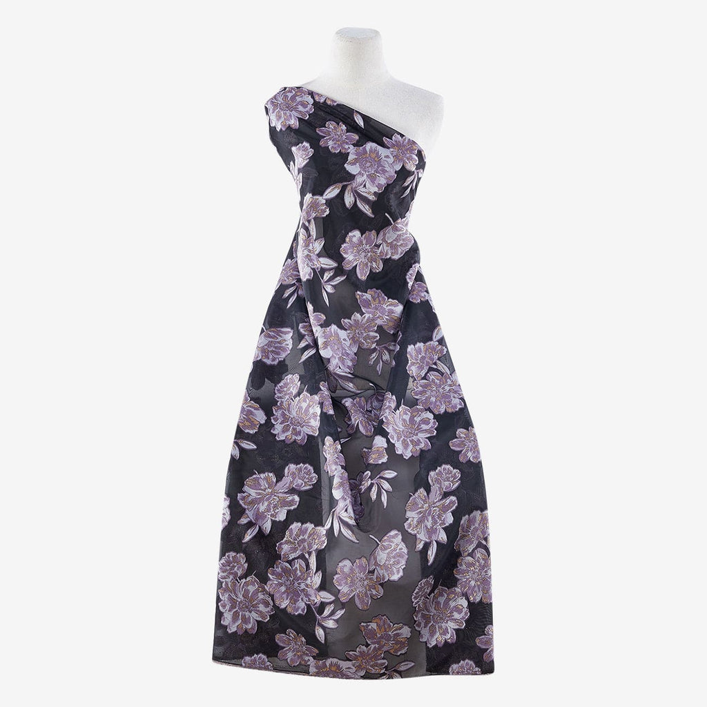 BLACK/ROSE GOLD | 24898-SM - TRES RICHE SMALL ORGANZA JACQUARD LUREX - Zelouf Fabric