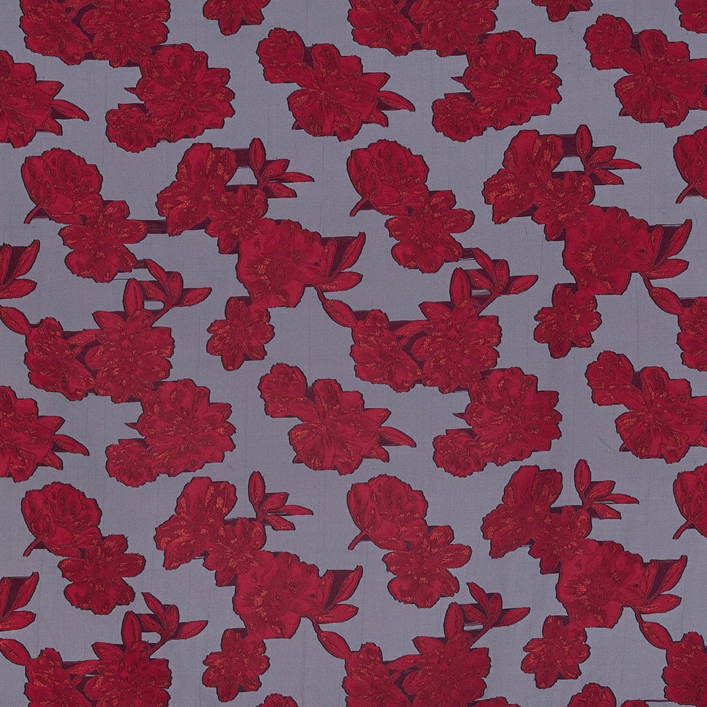 MERLOT/BLACK | 24898-SM - TRES RICHE SMALL ORGANZA JACQUARD LUREX - Zelouf Fabric