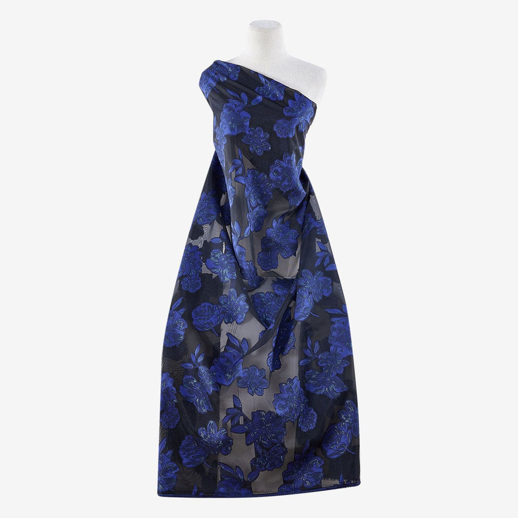 NAVY/BLACK | 24898-SM - TRES RICHE SMALL ORGANZA JACQUARD LUREX - Zelouf Fabric