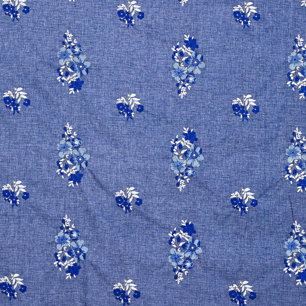 ALL OVER EMBROIDERY  | 24900 NAVY/BLUE - Zelouf Fabrics