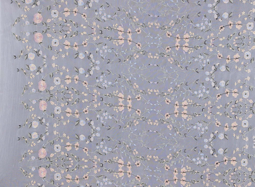 MOON MIST | 24901 - MAGIC MIRROR FLOWER EMBROIDERY MESH - Zelouf Fabrics