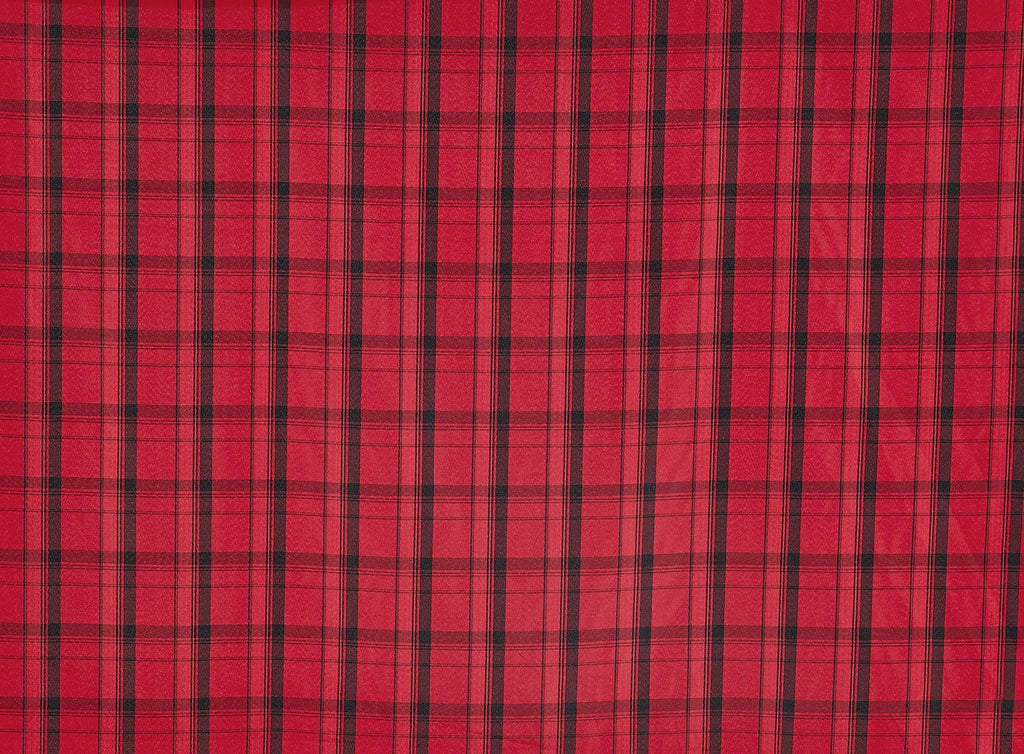 VICTORIA YARD DYE TAFFETA PLAID  | 24909 RED/BLACK - Zelouf Fabrics