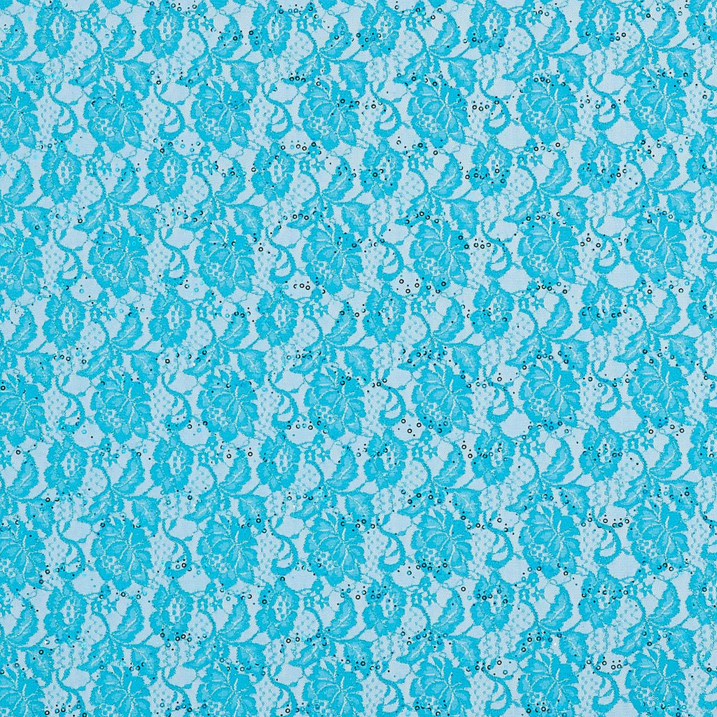 TURQUOISE BLISS | 24911-TRANGLIT - COOL BREEZE TRANS GLITTER LACE - Zelouf Fabrics