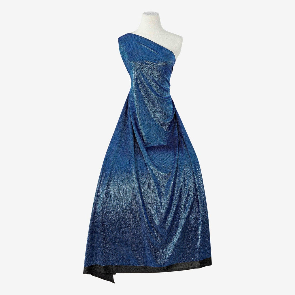 ARRESTING NAVY | 24915-BLUE - PARKER CRINKLED FOIL KNIT - Zelouf Fabrics