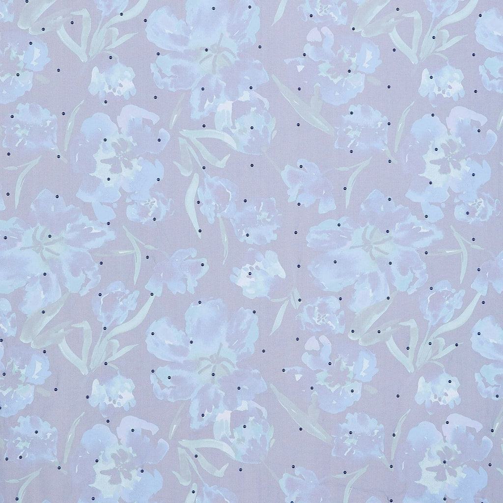 VICTORIA FLORAL PRINT RIVETED PEARL MESH  | 24917PRL-1060DP NAVY COMBO - Zelouf Fabrics