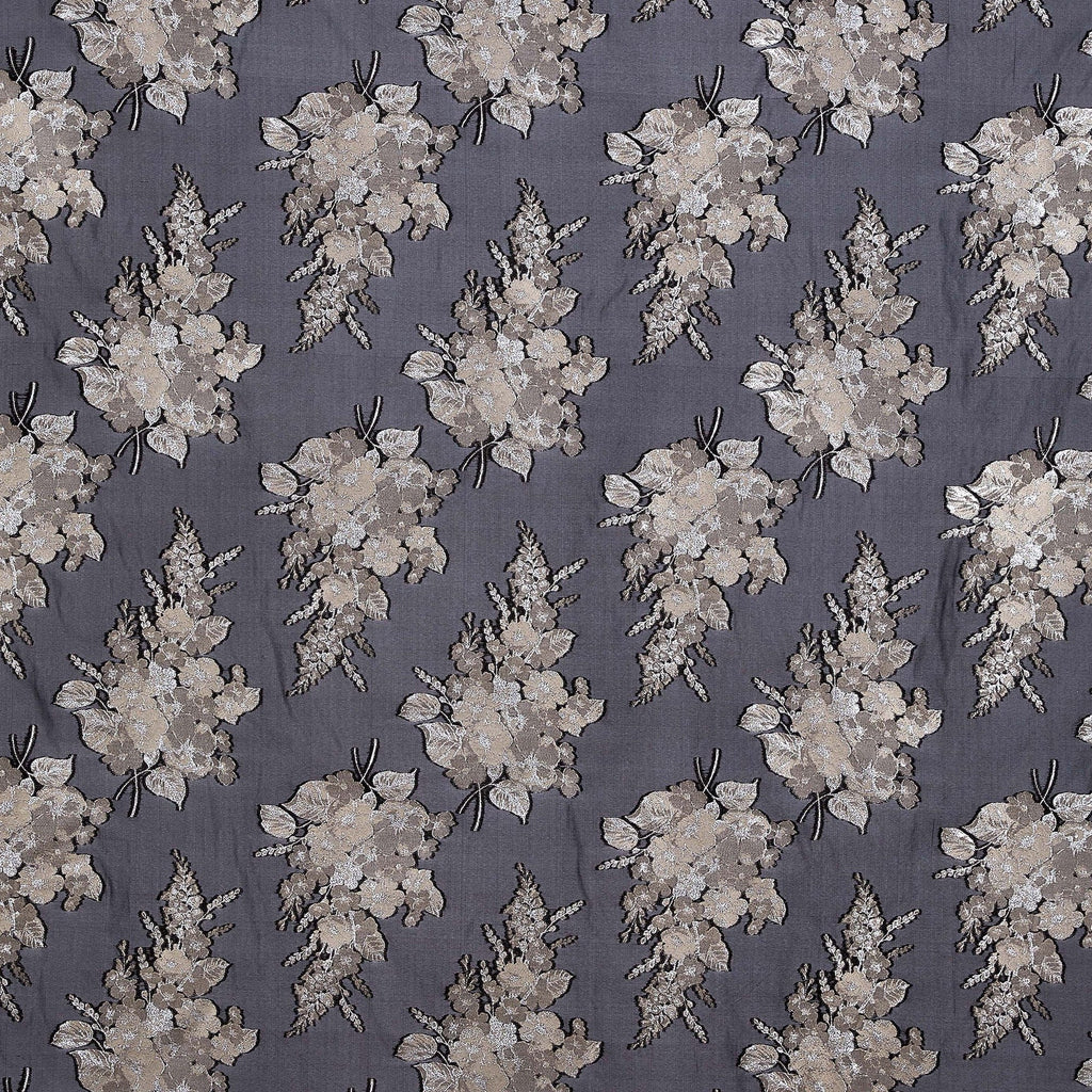 SAND MIST | 24937 - ELECTRIC FLORAL CLIPPED ORGANZA JACQUARD - Zelouf Fabrics 