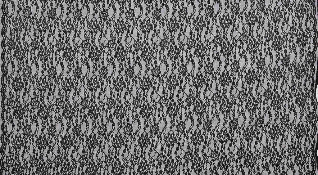 BLACK | 24946-GLITTER - LEONOR FLORAL GLITTER LACE - Zelouf Fabrics