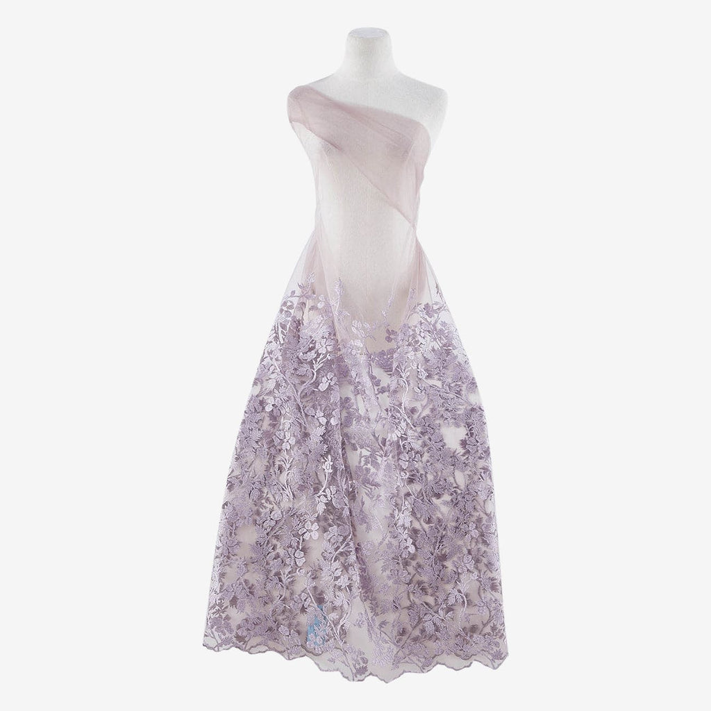 LILAC MIST | 24954 - FOREVER VINE EMBROIDERY MESH - Zelouf Fabrics