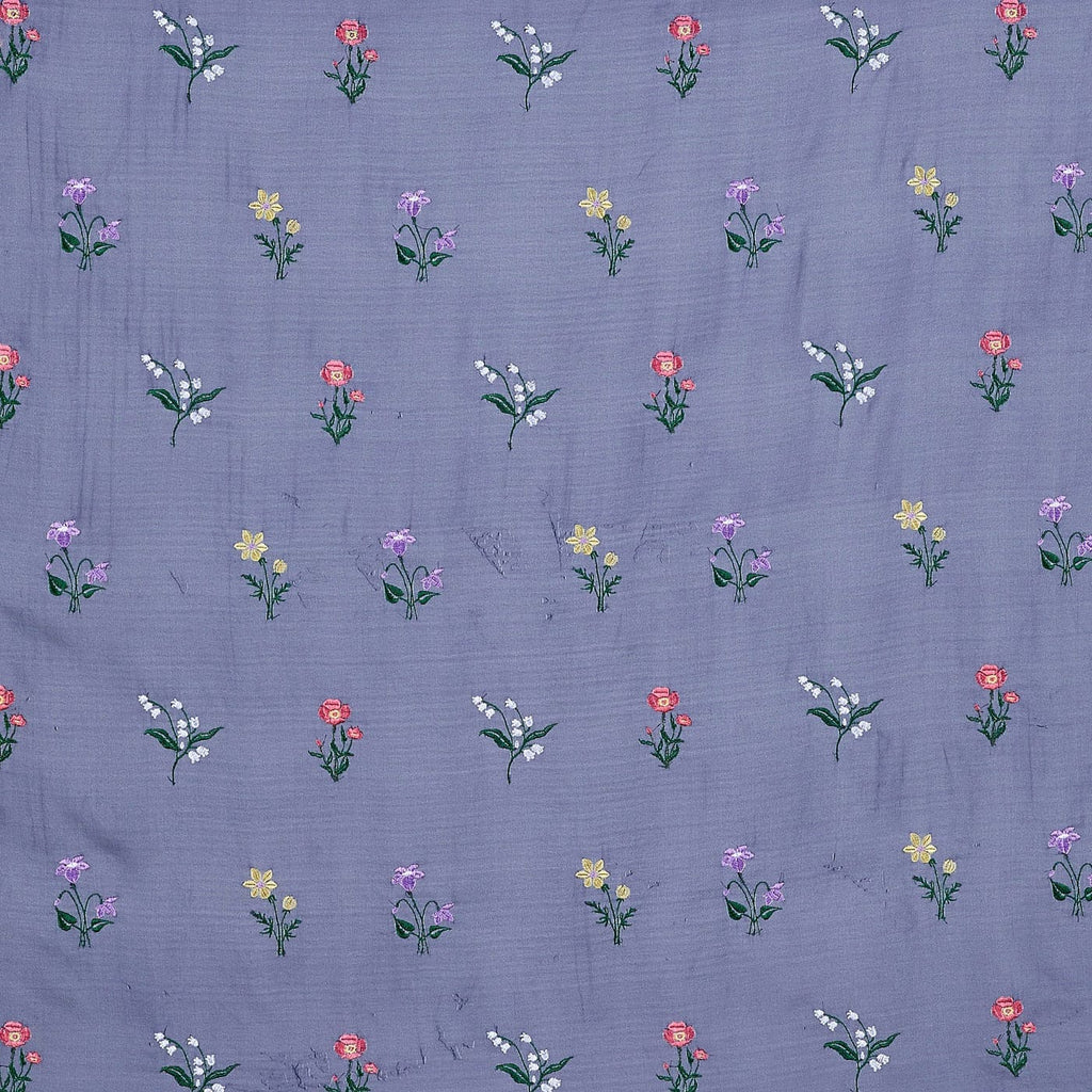 ELIZA GARDEN FLOWER EMBROIDERY CHIFFON  | 24964-CHIFFON  - Zelouf Fabrics