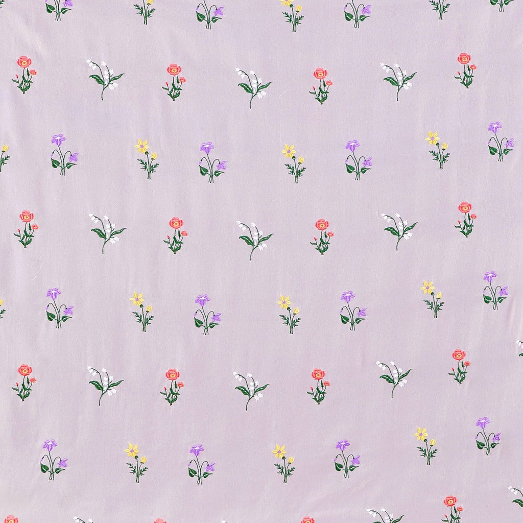 ROSE MULTI | 24964-CHIFFON - ELIZA GARDEN FLOWER EMBROIDERY CHIFFON - Zelouf Fabrics