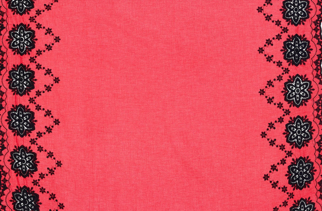 CHERRY BLISS | 24979 - SPARKLE EYELET EMBROIDERY SINGLE BORDER - Zelouf Fabrics