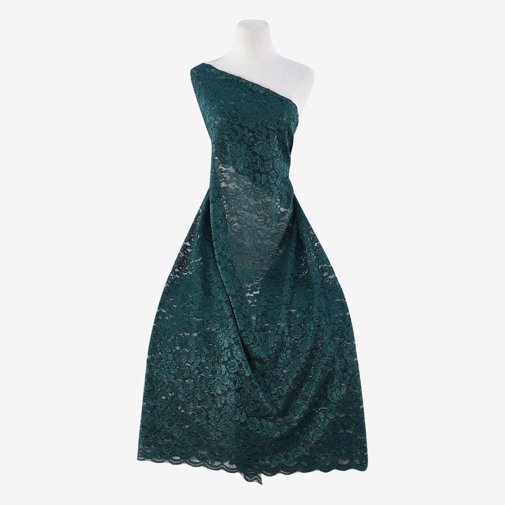 IN THE CITY FLORAL GLITTER LACE  | 24996-GLITTER EMERALD DELIGHT - Zelouf Fabrics