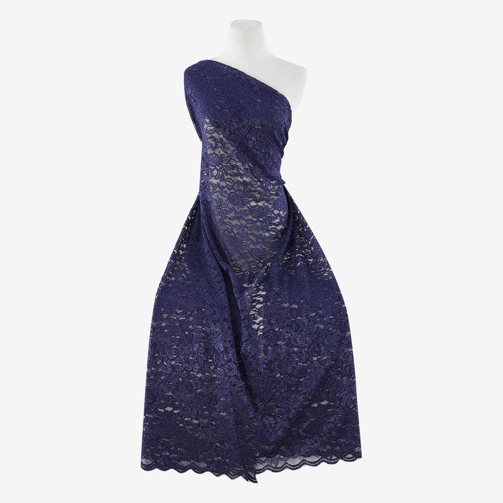 IN THE CITY FLORAL GLITTER LACE  | 24996-GLITTER NAVY BLISS - Zelouf Fabrics