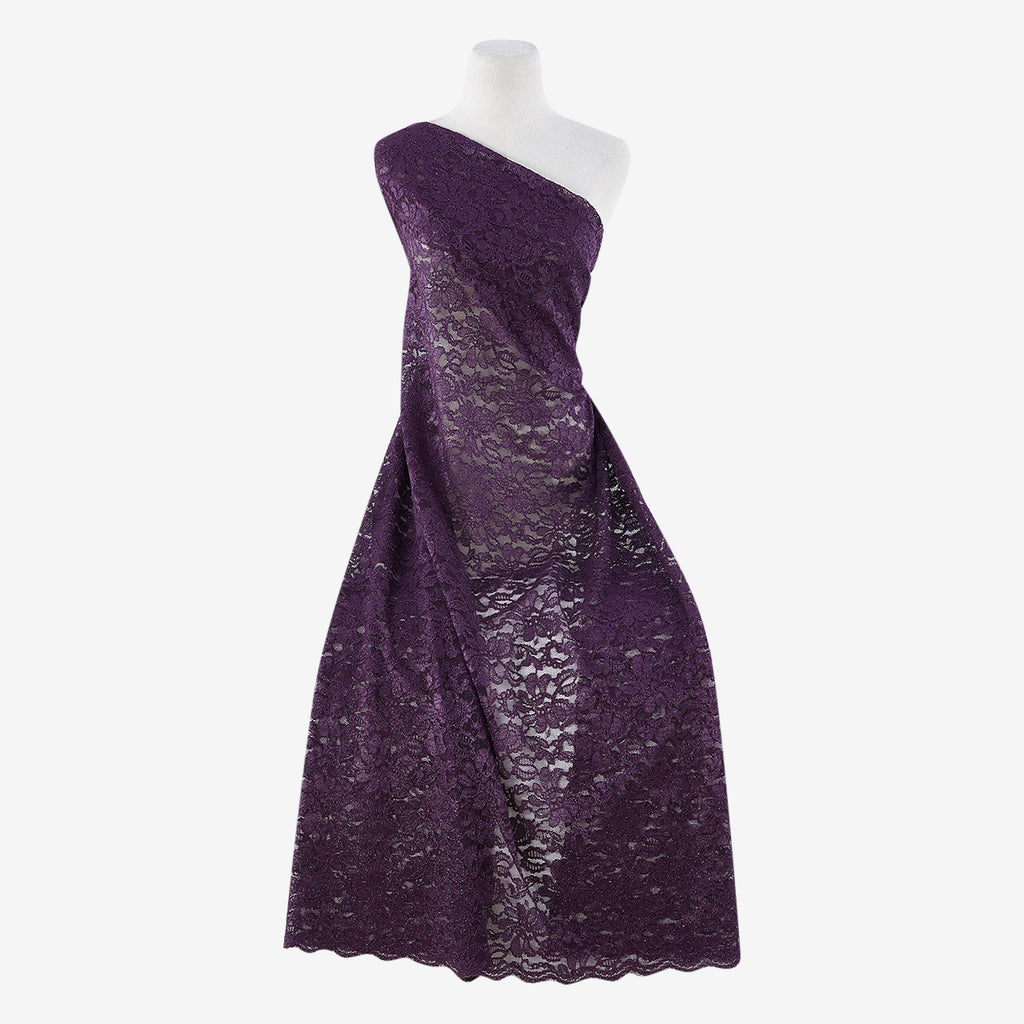 IN THE CITY FLORAL GLITTER LACE  | 24996-GLITTER PLUM DELIGHT - Zelouf Fabrics