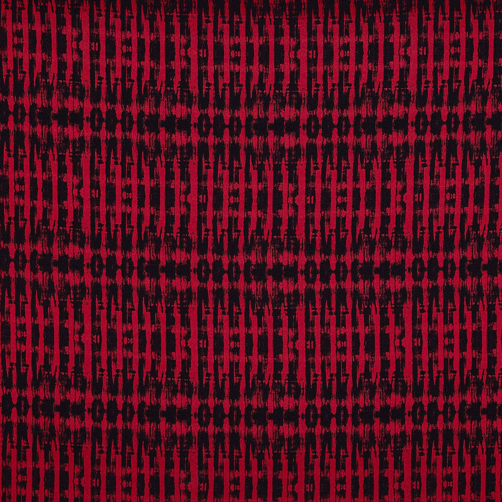 BLACK/RUBY | 25003-5670 - ANDULO SCUBA CREPE JACQUARD - Zelouf Fabric