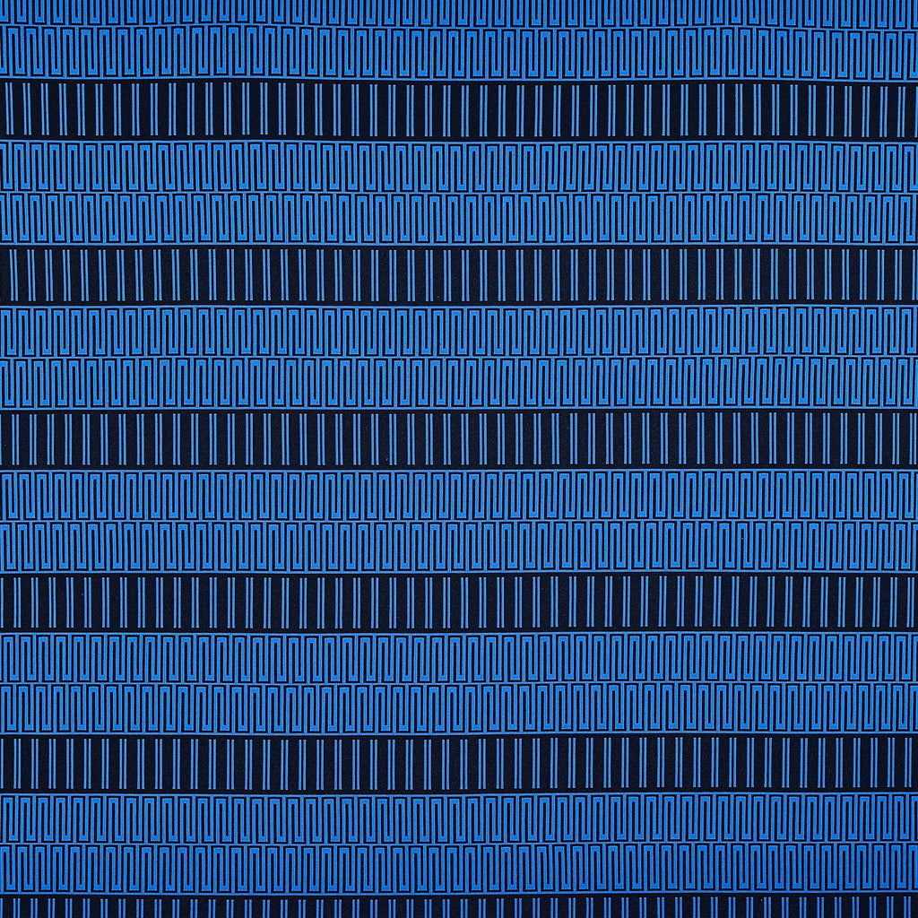 AZURE/BLACK | 25006-5670 - CACOLO SCUBA CREPE JACQUARD - Zelouf Fabric