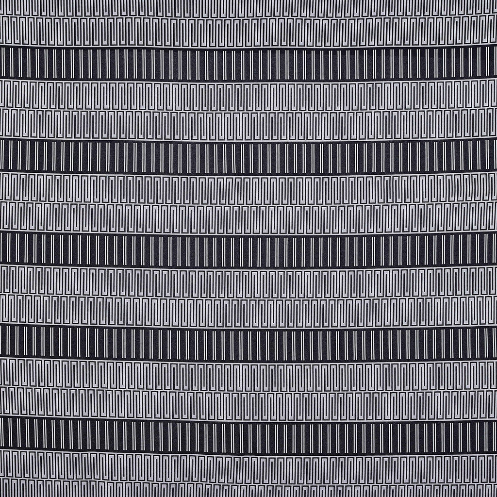 GREY/BLACK | 25006-5670 - CACOLO SCUBA CREPE JACQUARD - Zelouf Fabric