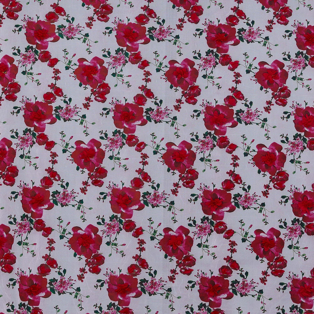 CHERRY | 25007DP - BREEZE 3D FLOWER PRINT MESH 57' - Zelouf Fabric