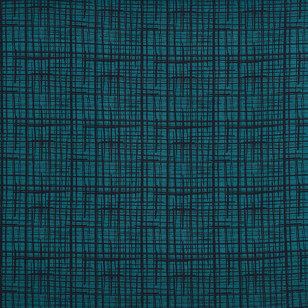 BLACK/HUNTER | 25015 - PEGAU PLAID SCUBA CREPE JACQUARD - Zelouf Fabric