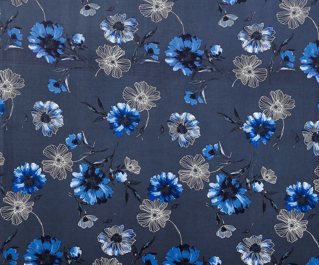 STEEL COMBO | 25020-5466P - ABSTRACT FLORAL PUFF PRINT SCUBA - Zelouf Fabric