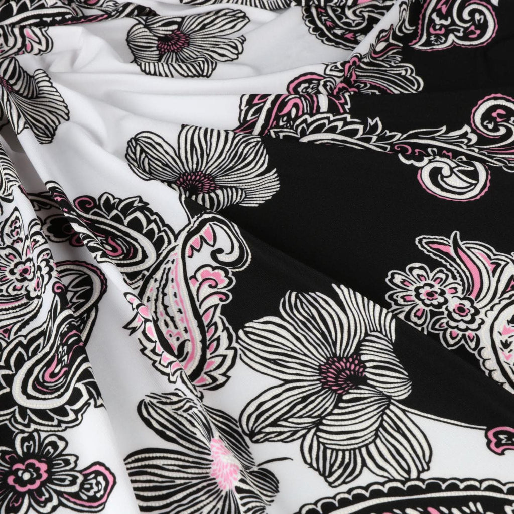 BLACK/PINK | 25022-1181P - KIKYO PUFF PRINT ITY - Zelouf Fabrics