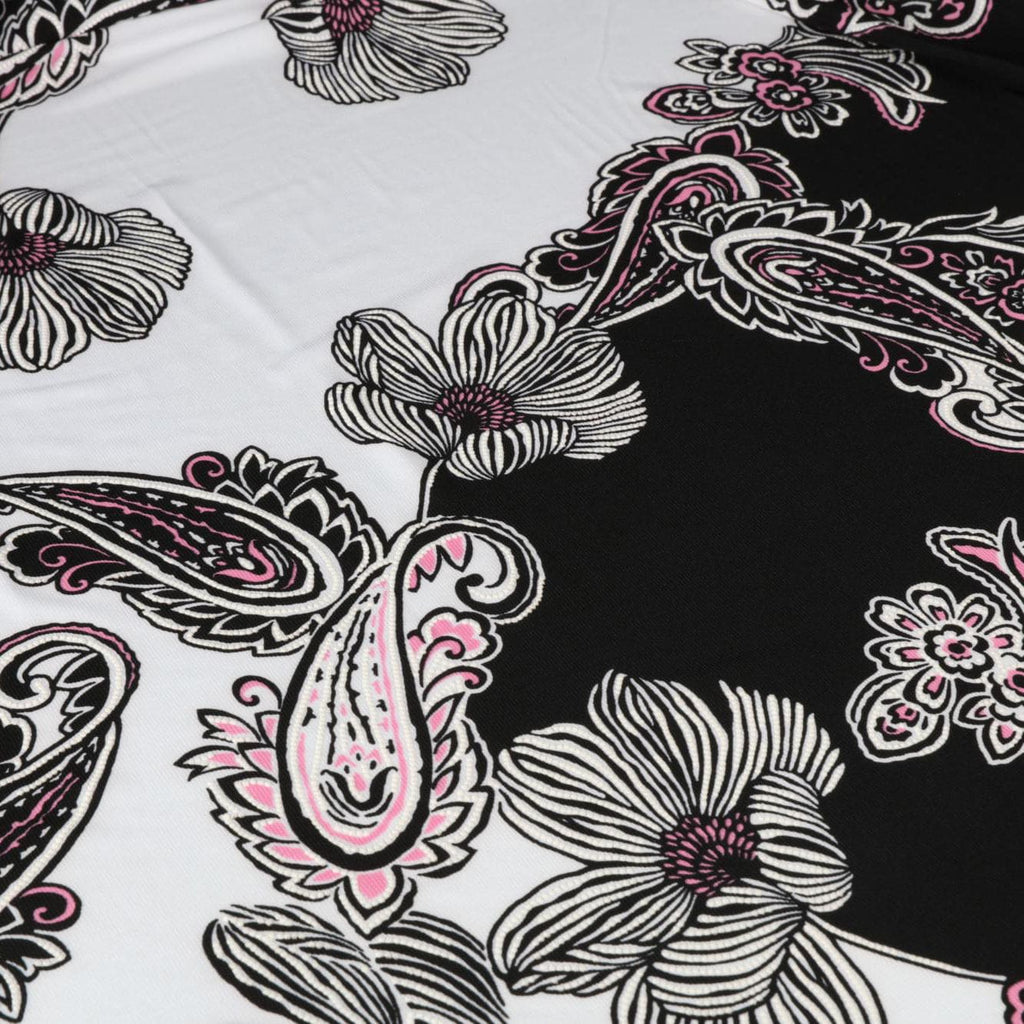 BLACK/PINK | 25022-1181P - KIKYO PUFF PRINT ITY - Zelouf Fabrics