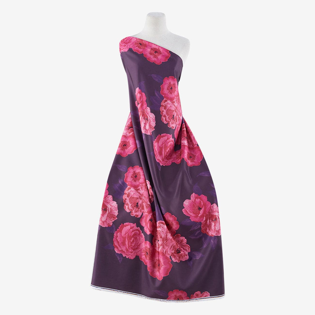 PLUM/RED | 25025-4771DP - BACKSTAGE FLORAL POLY TWILL - Zelouf Fabric