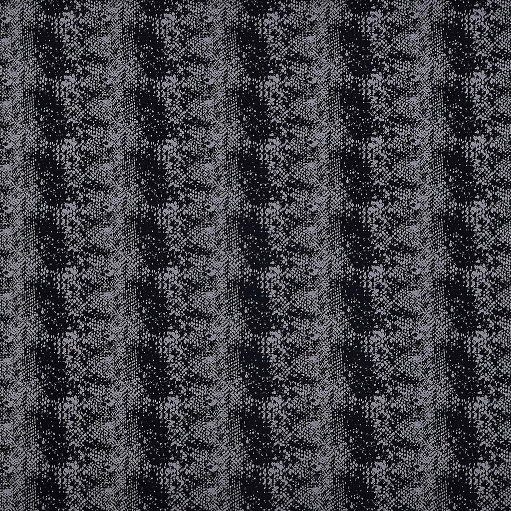 BLACK/GREY | 25041 - SAYDA SNAKE SCUBA CREPE JACQUARD - Zelouf Fabrics
