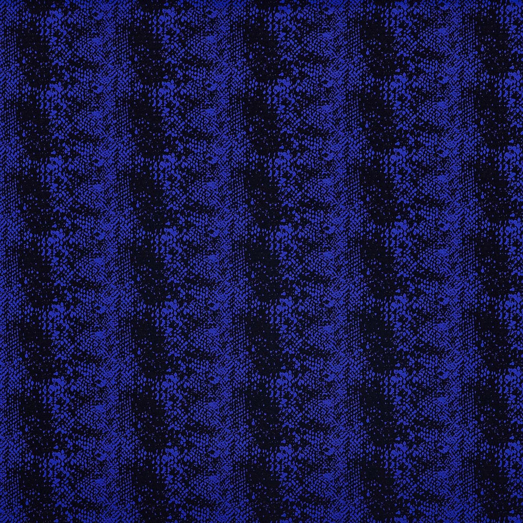 BLACK/ROYAL | 25041 - SAYDA SNAKE SCUBA CREPE JACQUARD - Zelouf Fabrics