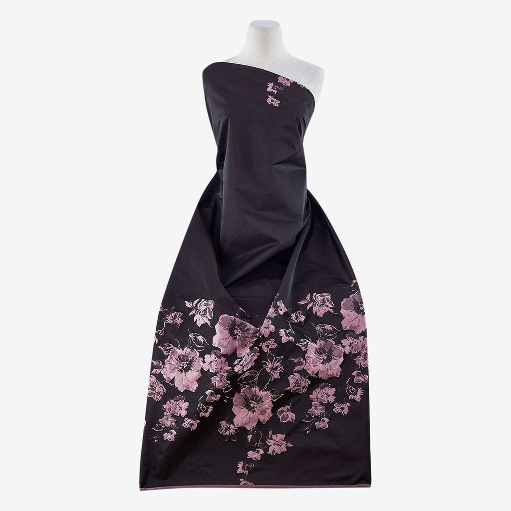 SOCHI FLORAL JACQUARD  | 25047 BLACK/ROSE - Zelouf Fabrics