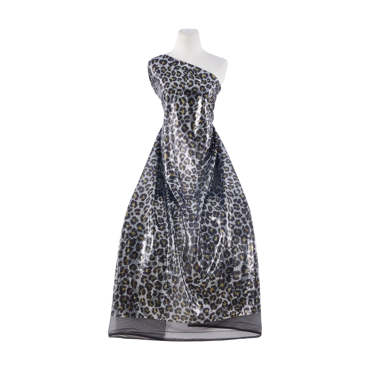 silver leopard print dress Chrome Leopard Angle Dress