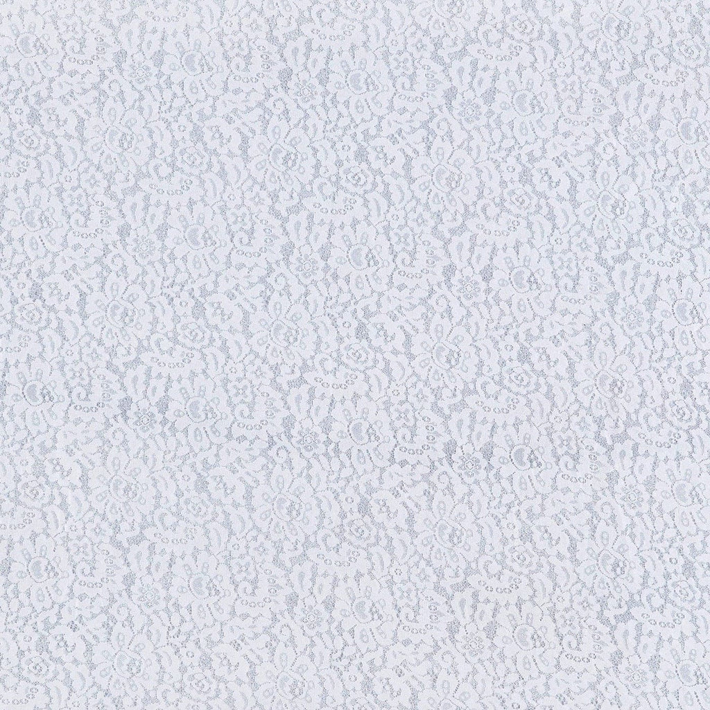WHITE/SILVER | 25057-BONDGLIT - ARIZONA BONDED GLITTER LACE - Zelouf Fabrics
