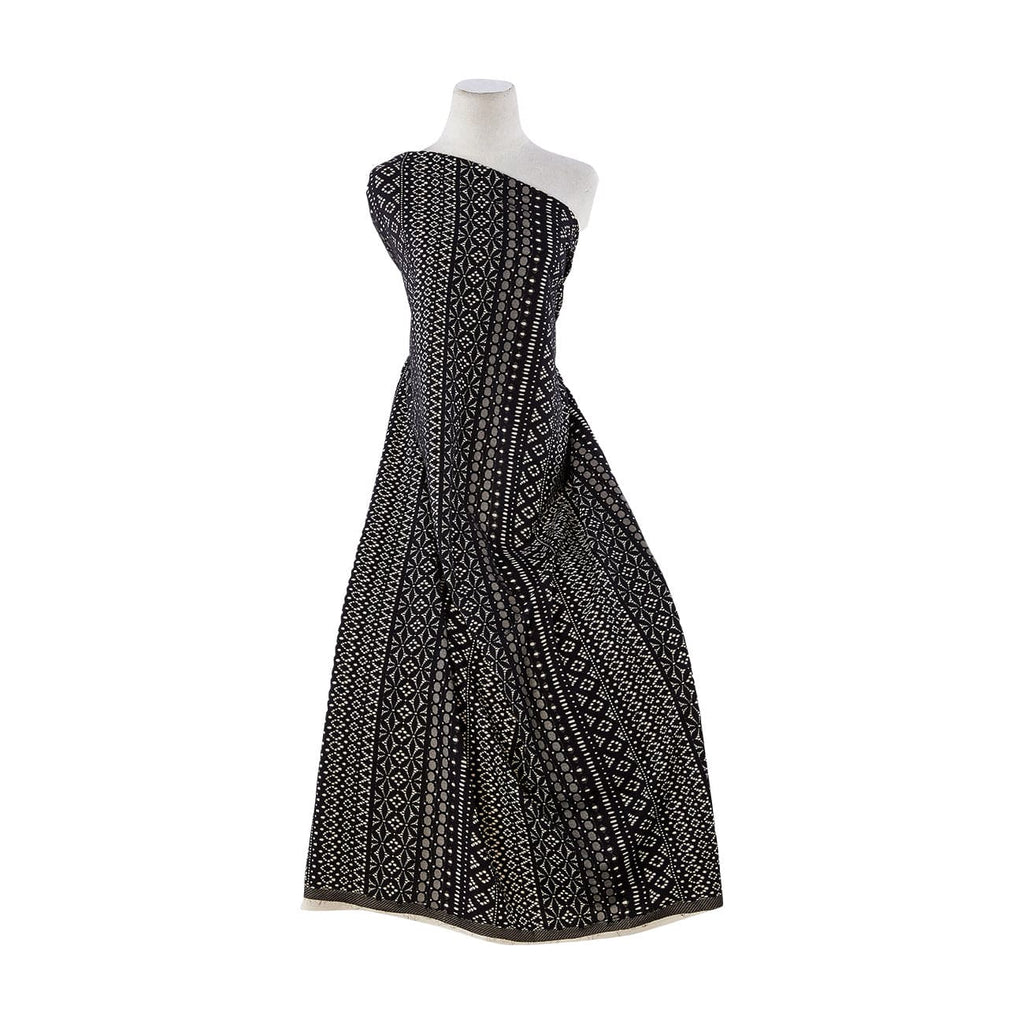 LAURIE GEO STRIPE BONDED LACE  | 25063-BONDED BLACK - Zelouf Fabrics