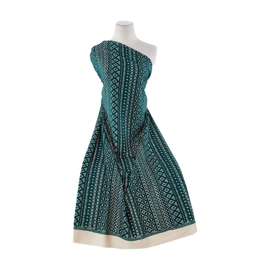 LAURIE GEO STRIPE BONDED LACE  | 25063-BONDED HUNTER DELIGHT - Zelouf Fabrics
