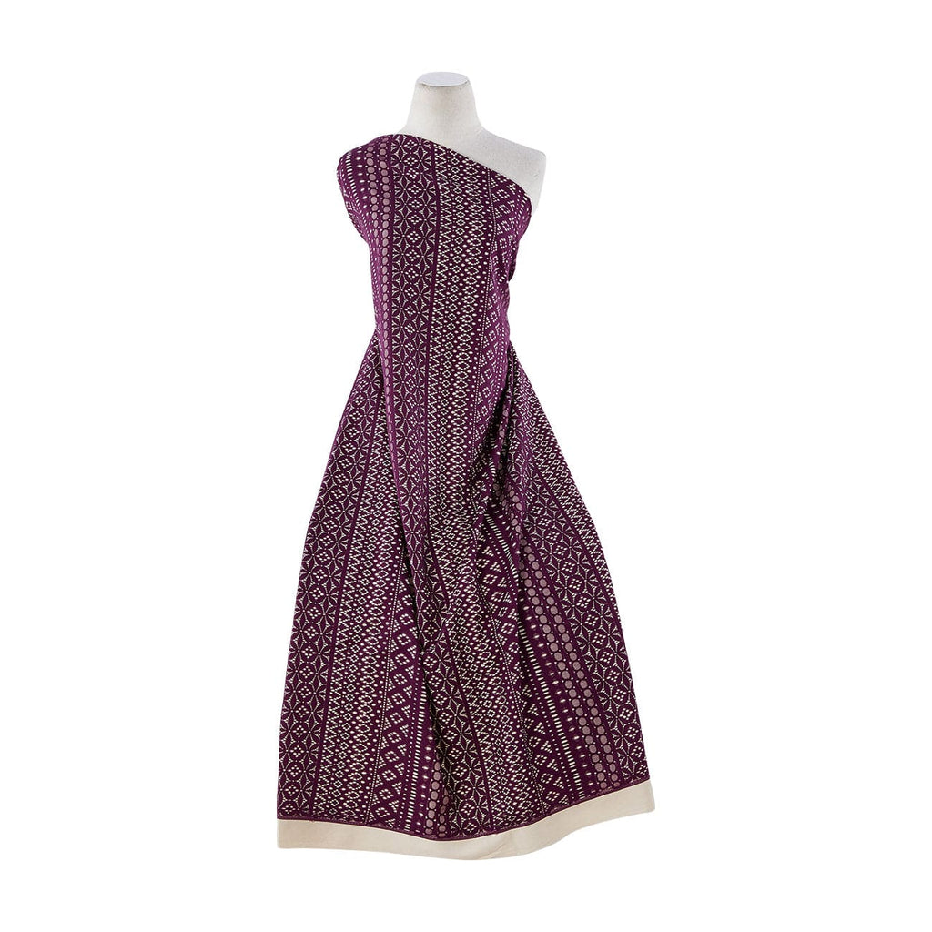 LAURIE GEO STRIPE BONDED LACE  | 25063-BONDED SANGRIA DELIGHT - Zelouf Fabrics