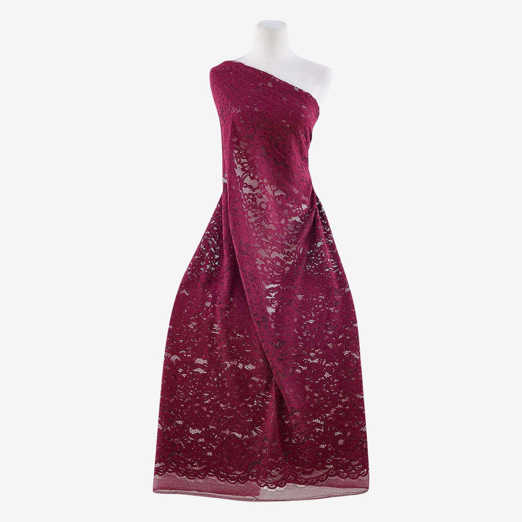 TRIBECA FLORAL SCALLOP LACE  | 25070 MERLOT DELIGHT - Zelouf Fabrics