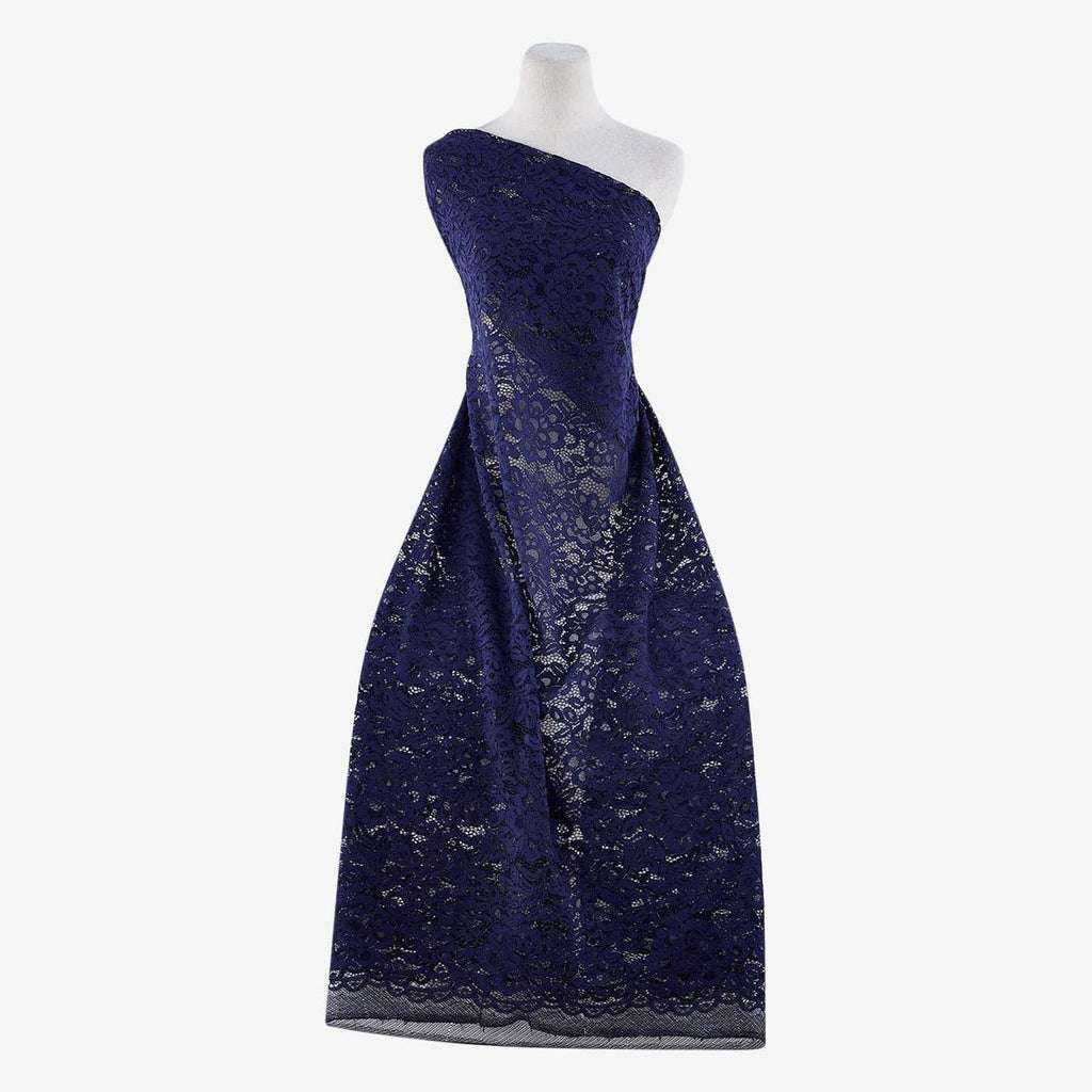 TRIBECA FLORAL SCALLOP LACE  | 25070 NAVY DELIGHT - Zelouf Fabrics
