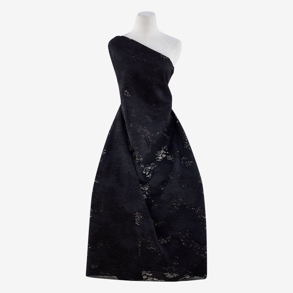 BLACK COMBO | 25073 - VIBRANT TWO TONE CORDED LACE - Zelouf Fabrics