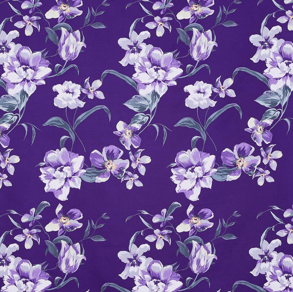 PLUM/SANGRIA | 25082-4771DP - SWEET MAPLE FLORAL POLY TWILL - Zelouf Fabrics