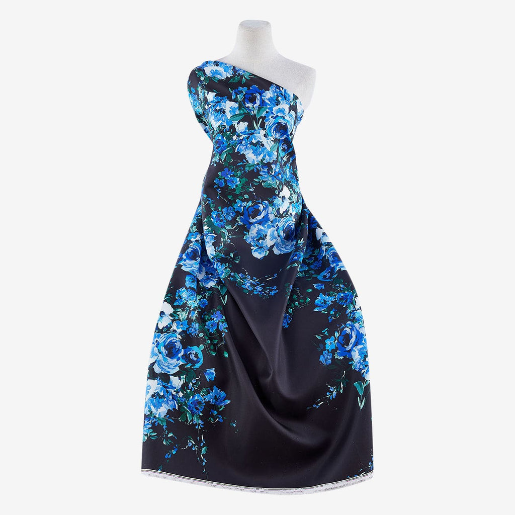 BLUE COMBO | 25083-4765DP - FRESH GARDEN ROSES PRINT MIKADO - Zelouf Fabrics