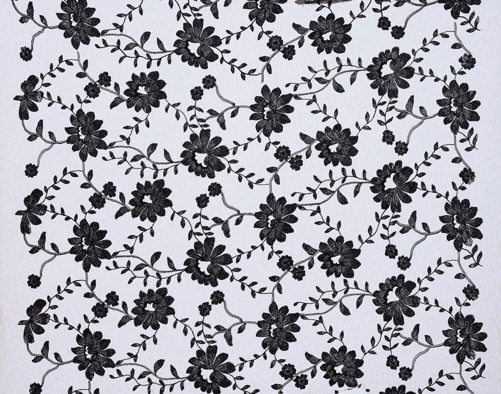 BLACK/BLACK | 25093 - VENUS EMBROIDERY SEQUIN LACE MESH - Zelouf Fabrics