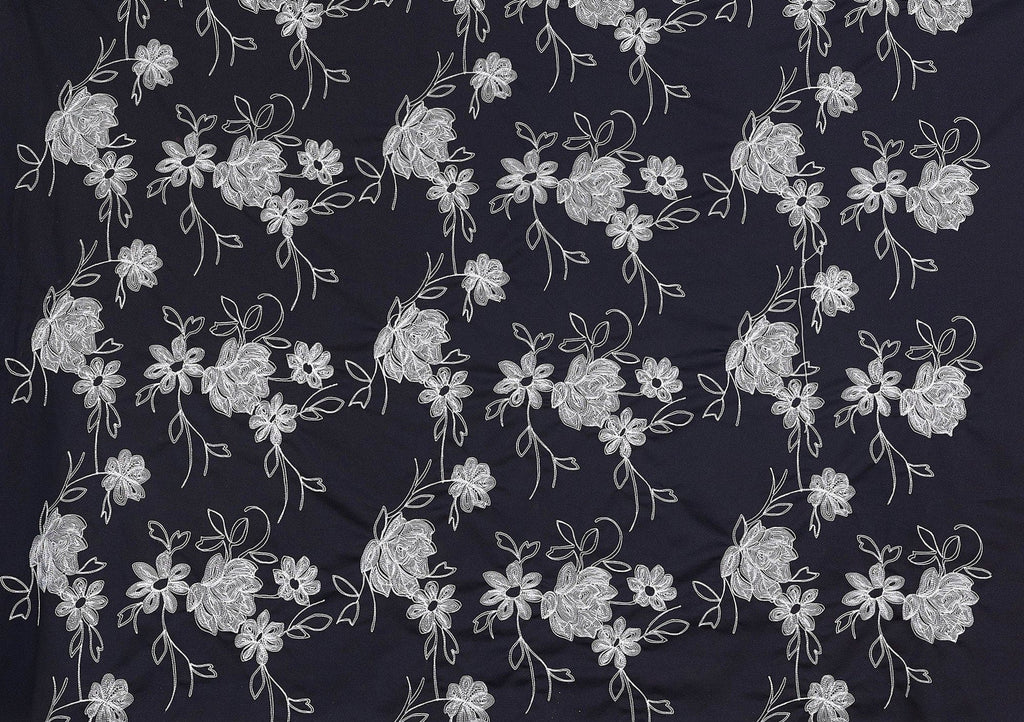 FLAT IRON EMBRIODERY SCUBA CREPE  | 25100  - Zelouf Fabrics
